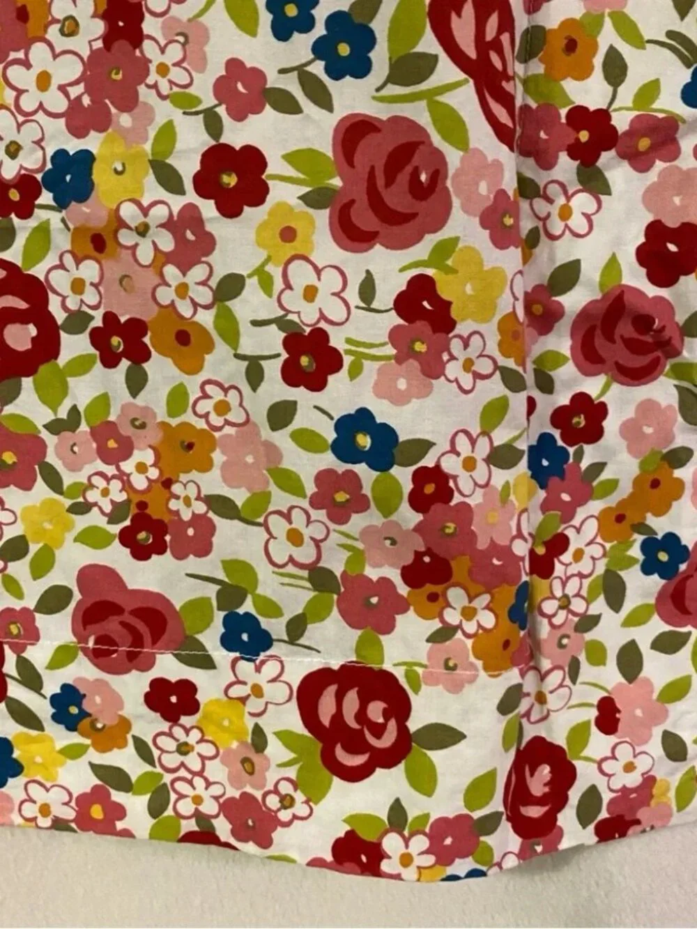Set of 2 Pottery Barn 100% cotton pink & green floral standard shams